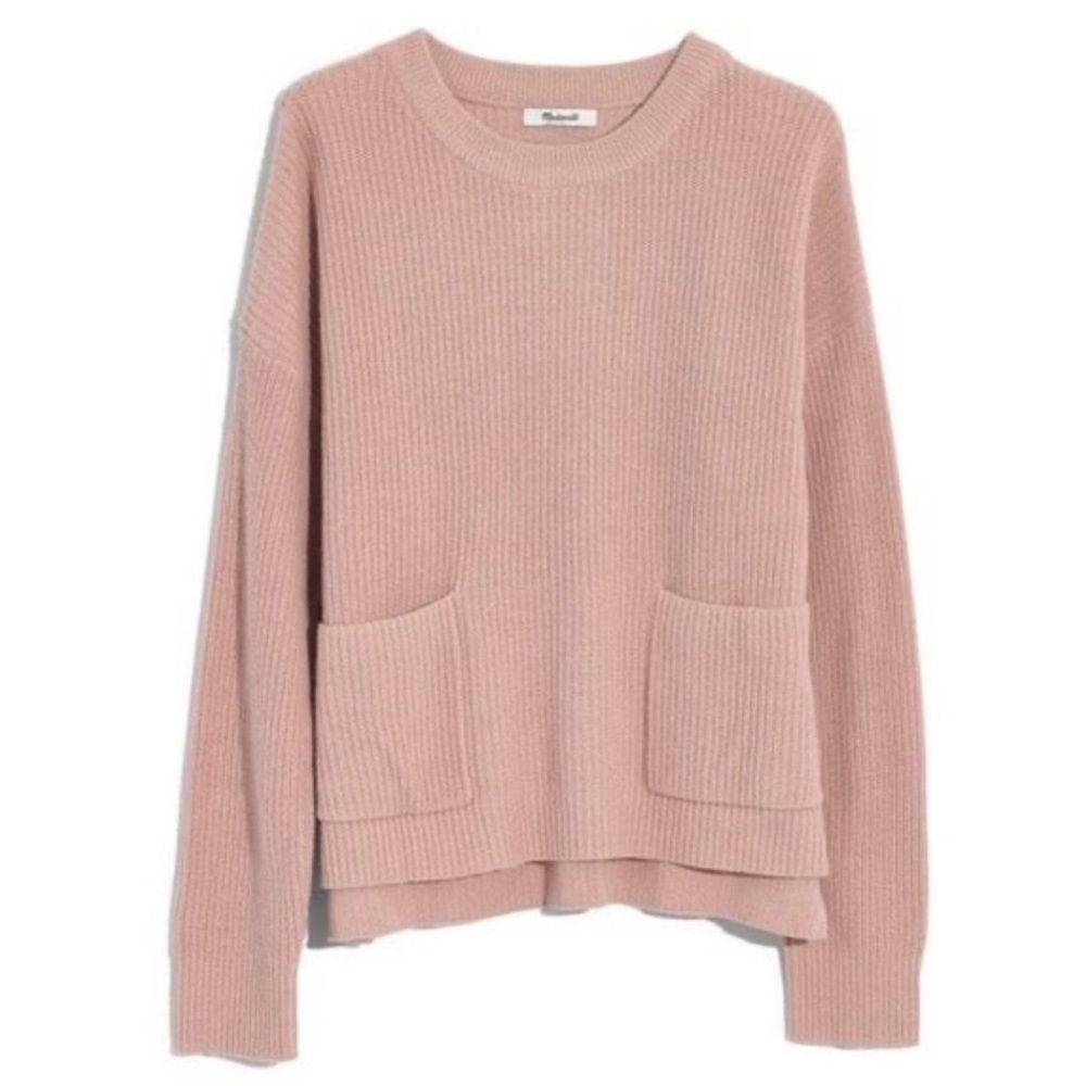 Madewell Ribbed Drop Shoulder Pink Sweater